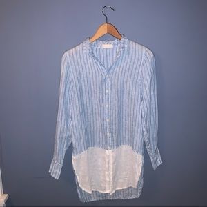 CP Shades 100% Linen Striped Button Up Size XS